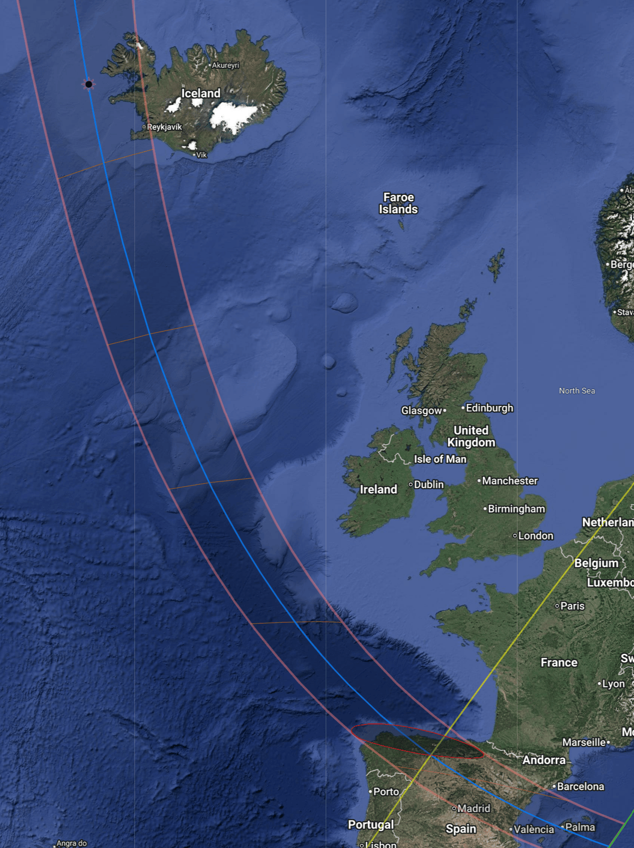 2026 Total Solar Eclipse Eclipse Ballooning Project Eclipse August 12 2026 Eclipse Map Screenshot 